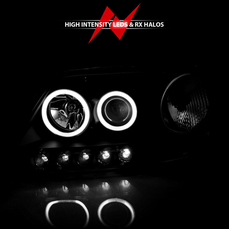 ANZO 1997-2003 Ford F-150 Projector Headlights w/ Halo Black (CCFL) - Eastern Shore Retros