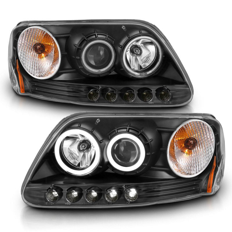 ANZO 1997-2003 Ford F-150 Projector Headlights w/ Halo Black (CCFL) - Eastern Shore Retros