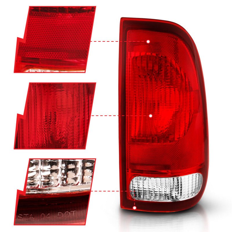 ANZO 1997-2003 Ford F-150 Taillight Red/Clear Lens (OE Replacement) - Eastern Shore Retros