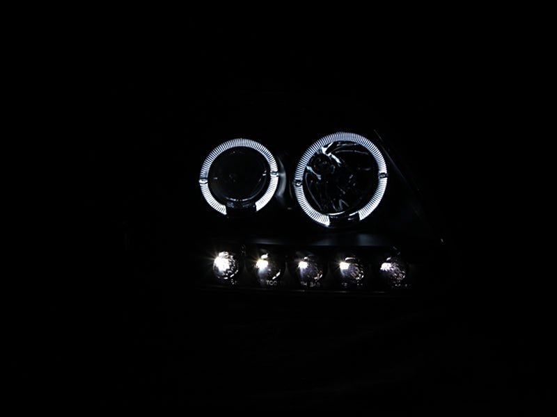 ANZO 1997.5-2003 Ford F-150 Projector Headlights w/ Halo and LED Black 1pc - Eastern Shore Retros