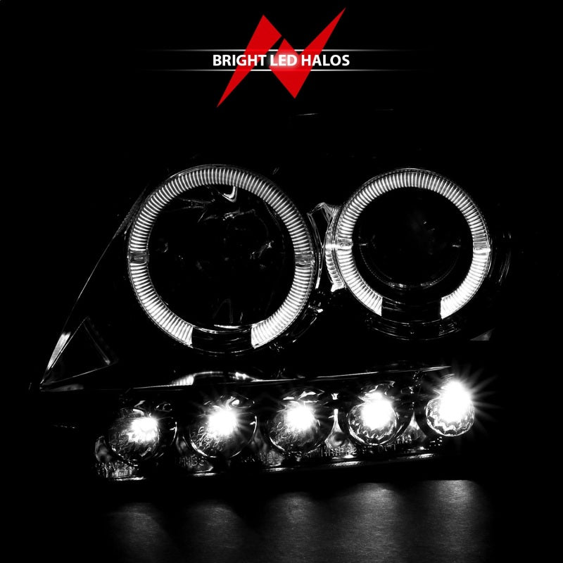 ANZO 1997.5-2003 Ford F-150 Projector Headlights w/ Halo and LED Chrome 1pc - Eastern Shore Retros