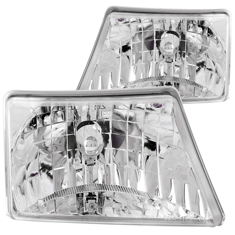 ANZO 1998-2000 Ford Ranger Crystal Headlights Chrome - Eastern Shore Retros