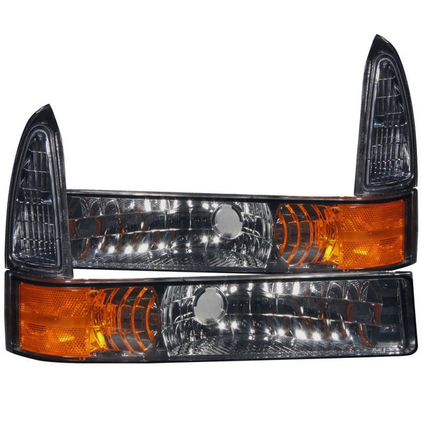 ANZO 2000-2004 Ford Excursion Euro Parking Lights Smoke w/ Amber Reflector - Eastern Shore Retros
