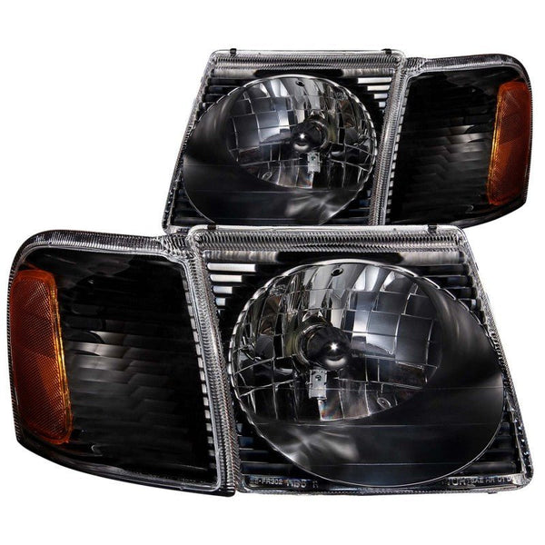 ANZO 2001-2005 Ford Explorer Crystal Headlights Black - Eastern Shore Retros