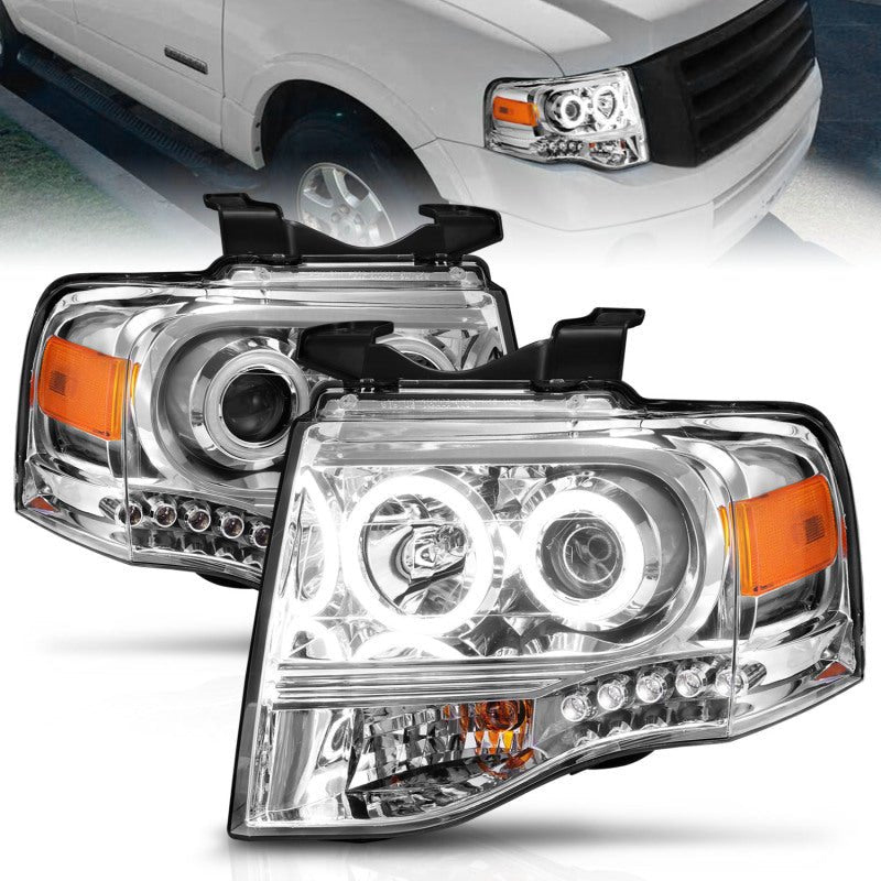 ANZO 2007-2014 Ford Expedition Projector Headlights Chrome - Eastern Shore Retros