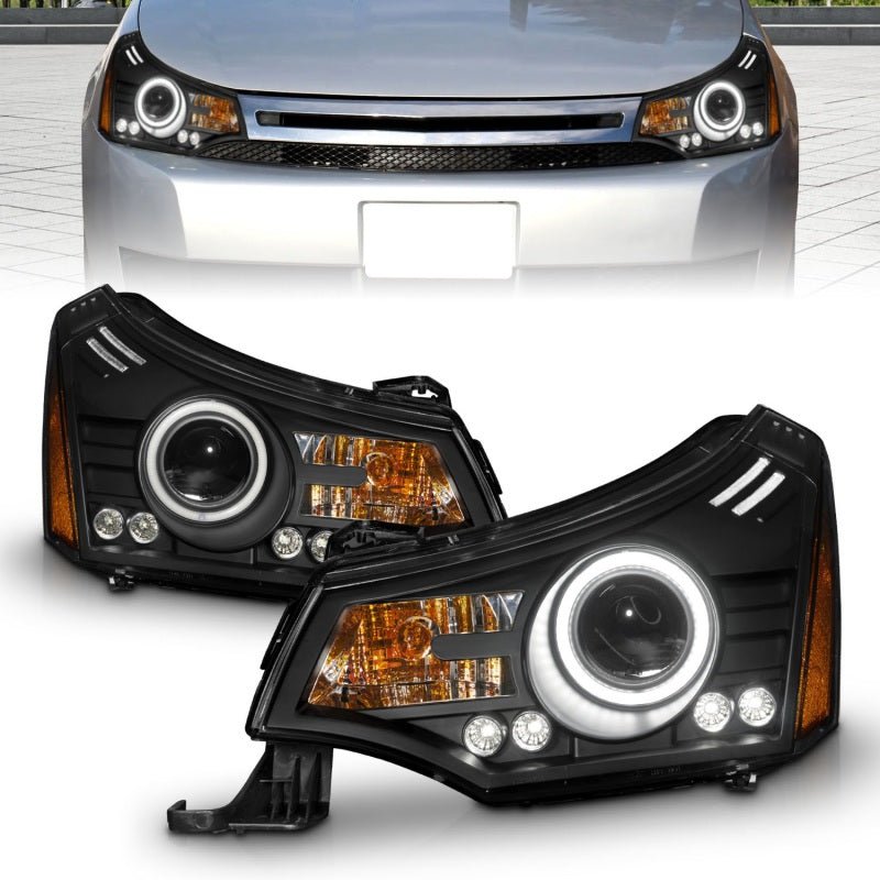 ANZO 2008-2011 Ford Focus Projector Headlights Black - Eastern Shore Retros