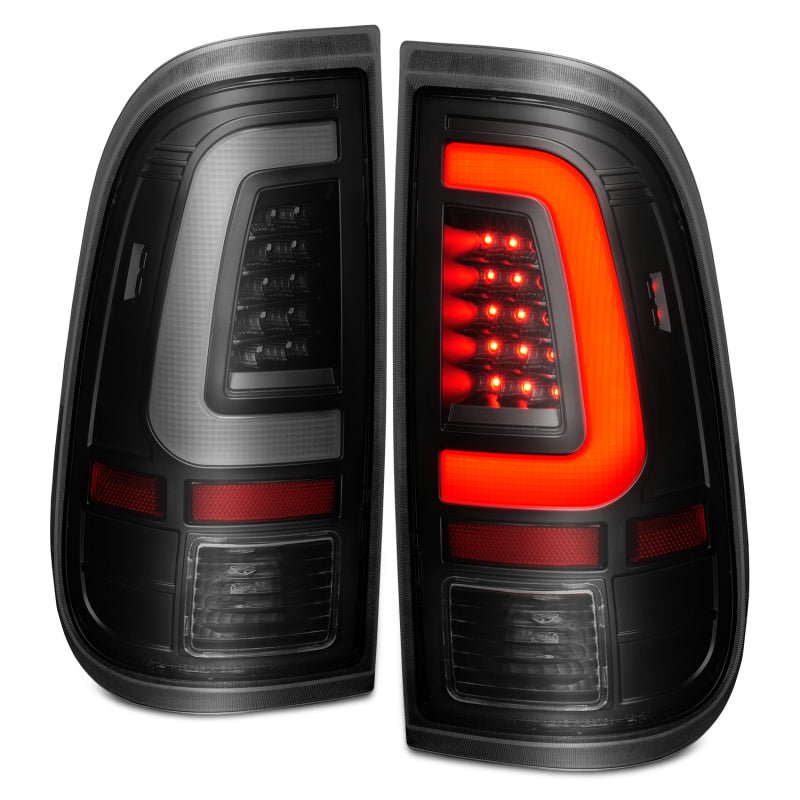 ANZO 2008-2016 Ford F-250 LED Tail w/ Lights Bar Black Housing Smoke Lens - Eastern Shore Retros