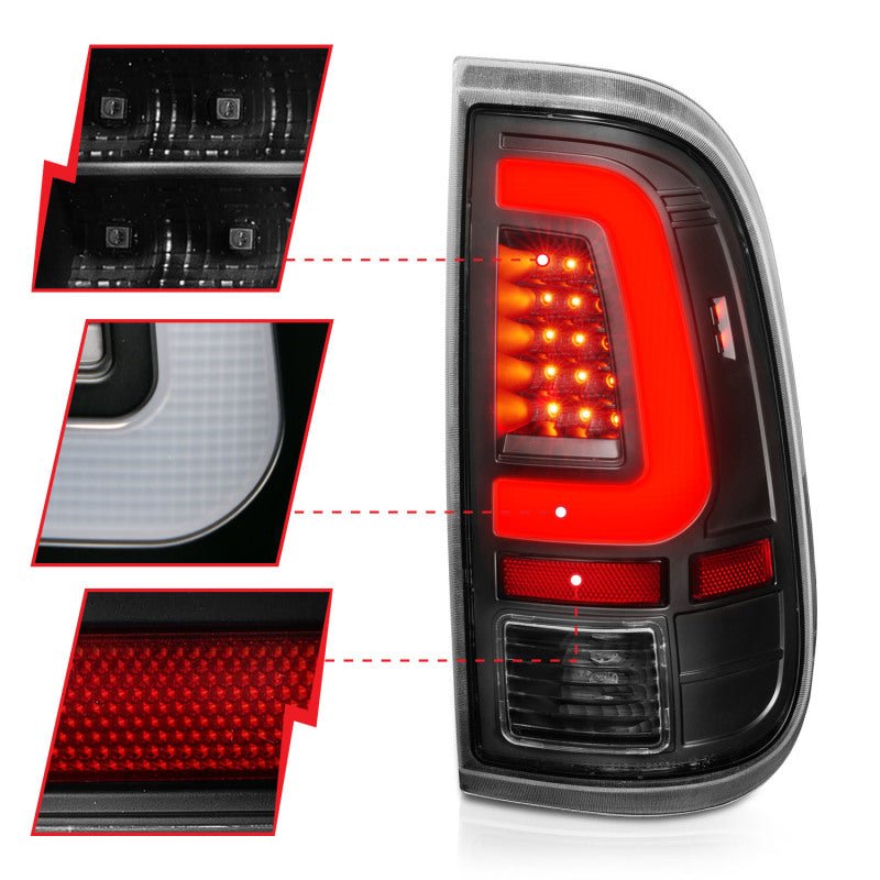 ANZO 2008-2016 Ford F-250 LED Taillights Black Housing Clear Lens (Pair) - Eastern Shore Retros