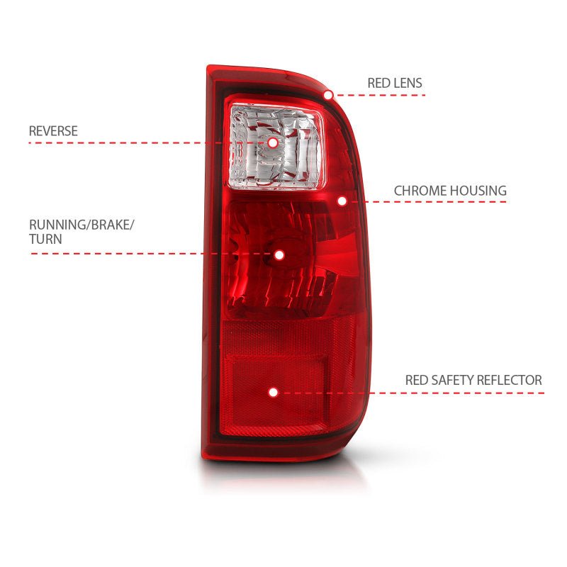 ANZO 2008-2016 Ford F-250 Taillight Red/Clear Lens (OE Replacement) - Eastern Shore Retros