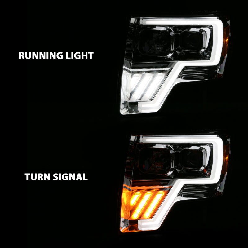 ANZO 2009-2013 Ford F-150 Projector Light Bar G4 Switchback H.L. Chrome Amber - Eastern Shore Retros