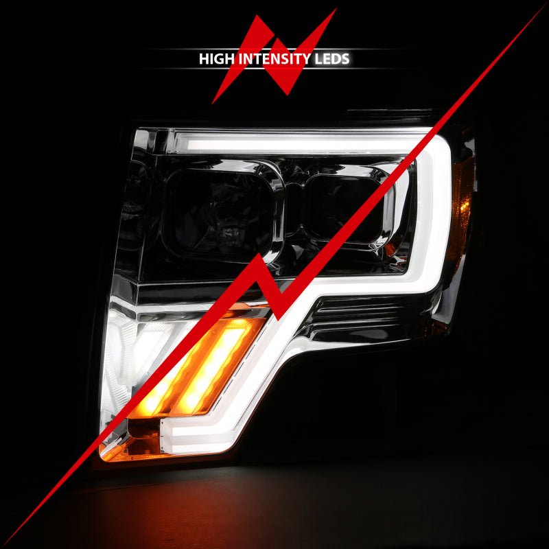 ANZO 2009-2013 Ford F-150 Projector Light Bar G4 Switchback H.L. Chrome Amber - Eastern Shore Retros