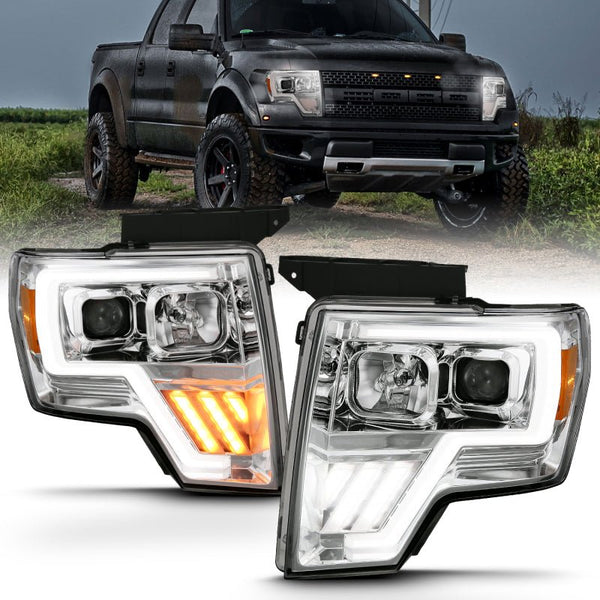ANZO 2009-2013 Ford F-150 Projector Light Bar G4 Switchback H.L. Chrome Amber - Eastern Shore Retros