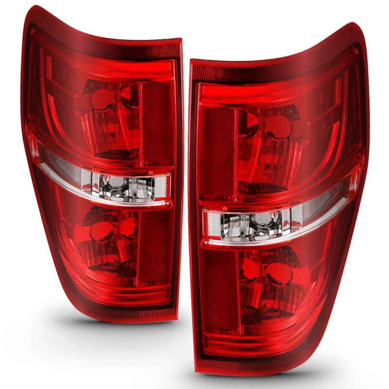 ANZO 2009-2014 Ford F-150 Euro Taillight Red/Clear (W/O Bulb) - Eastern Shore Retros