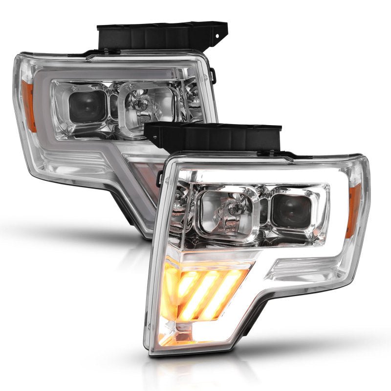 ANZO 2009-2014 Ford F-150 Projector Headlight Chrome Amber - Eastern Shore Retros