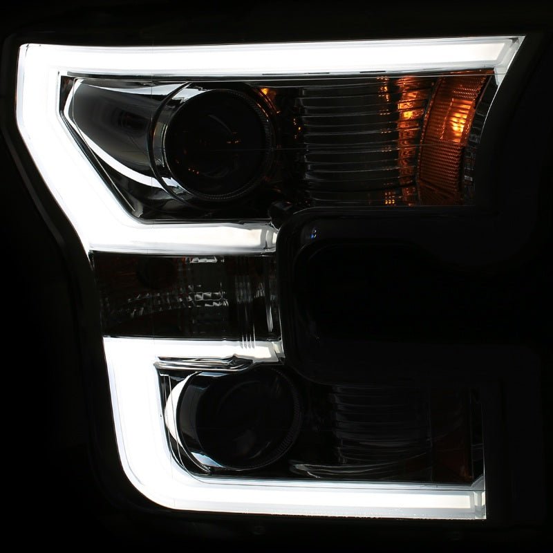 ANZO 2015-2017 Ford F-150 Projector Headlights w/ Plank Style Switchback Chrome w/ Amber - Eastern Shore Retros