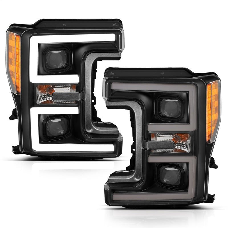 ANZO LED Headlights 17-18 Ford F-250 Super Duty Plank-Style L.E.D. Headlight Black (Pair) - Eastern Shore Retros