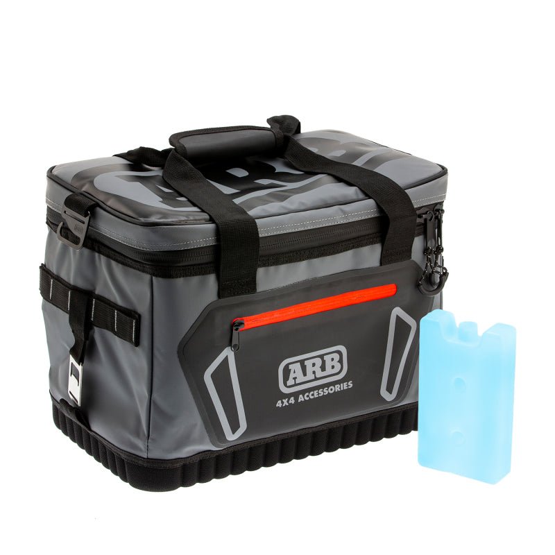ARB Cooler Bag Charcoal w/ Red Highlights 15in L x 11in W x 9in H Holds 22 Cans - Eastern Shore Retros