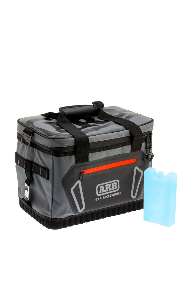 ARB Cooler Bag Charcoal w/ Red Highlights 15in L x 11in W x 9in H Holds 22 Cans - Eastern Shore Retros