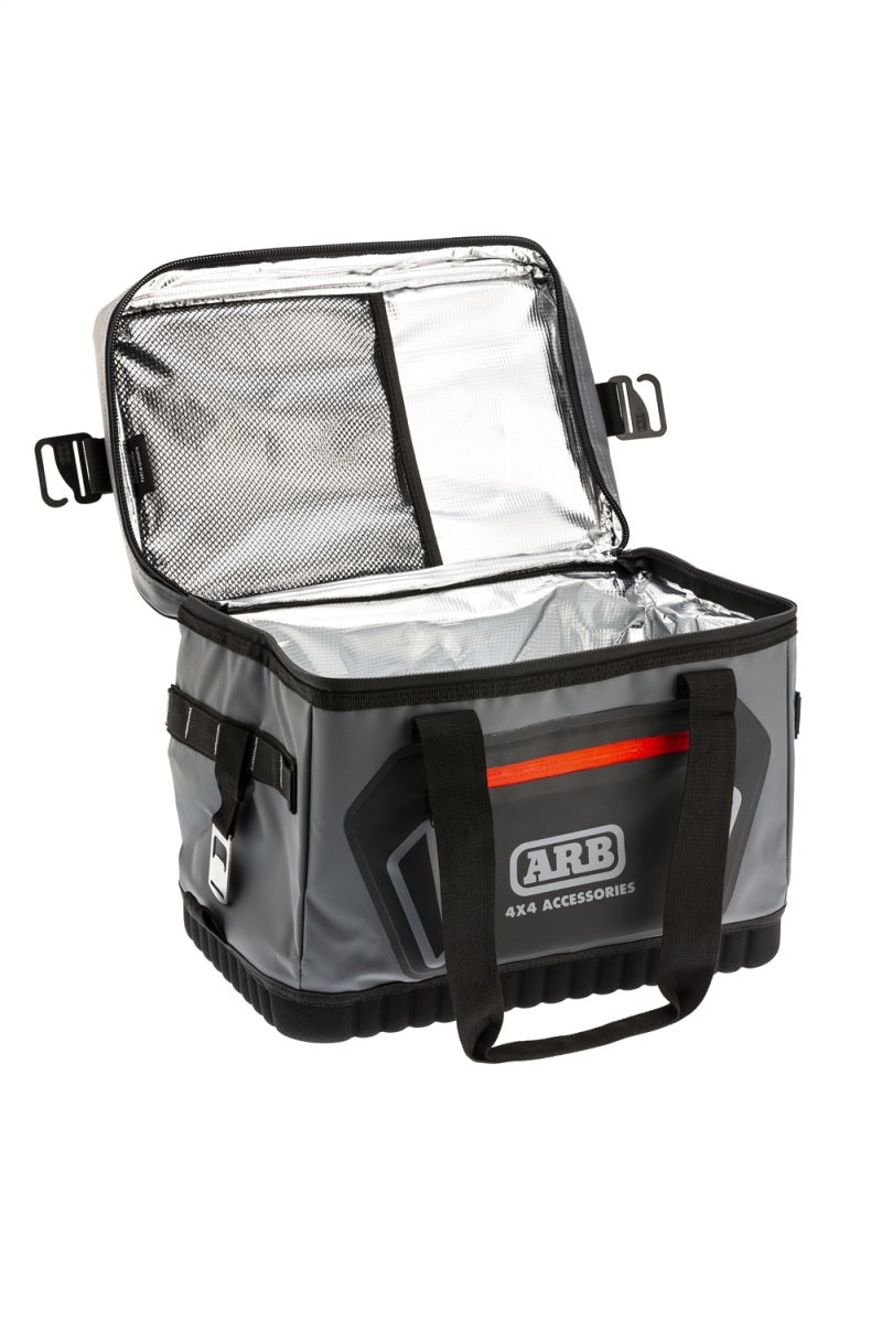 ARB Cooler Bag Charcoal w/ Red Highlights 15in L x 11in W x 9in H Holds 22 Cans - Eastern Shore Retros