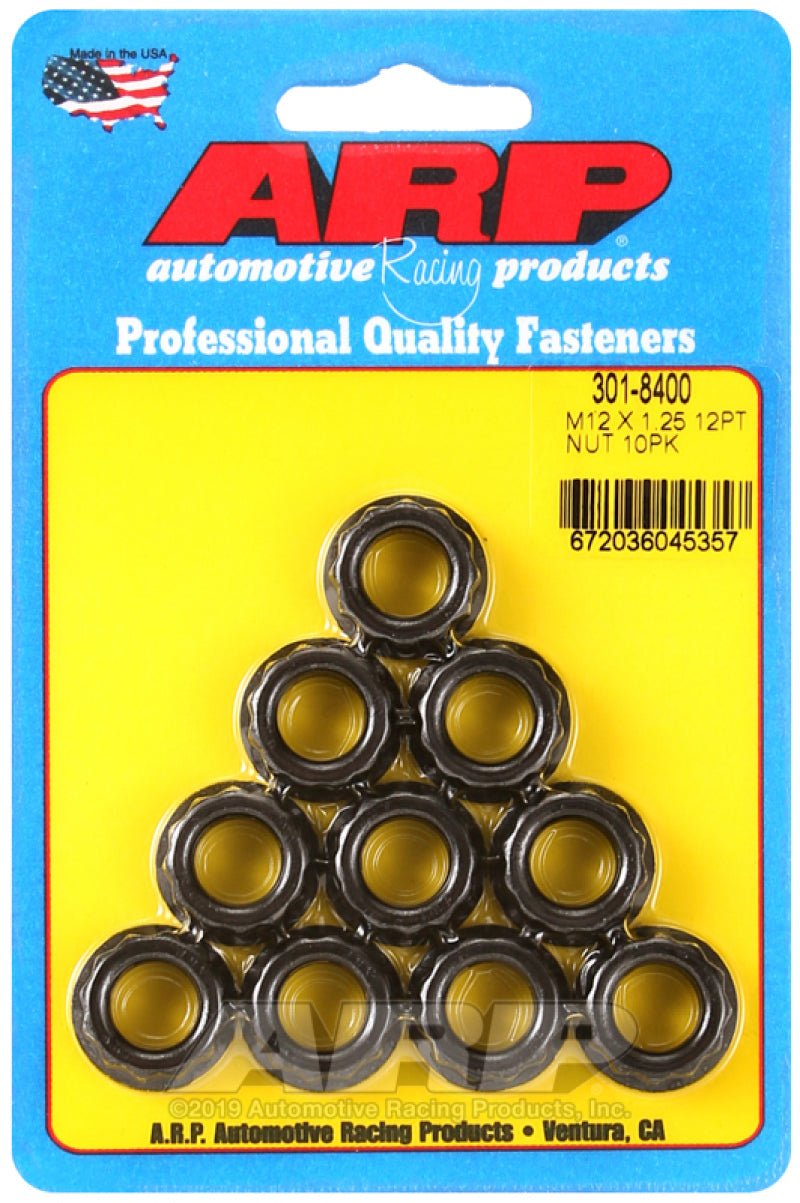 ARP 12mm x 1.25 16mm Socket 12pt Nut Kit (10 pack) - Eastern Shore Retros