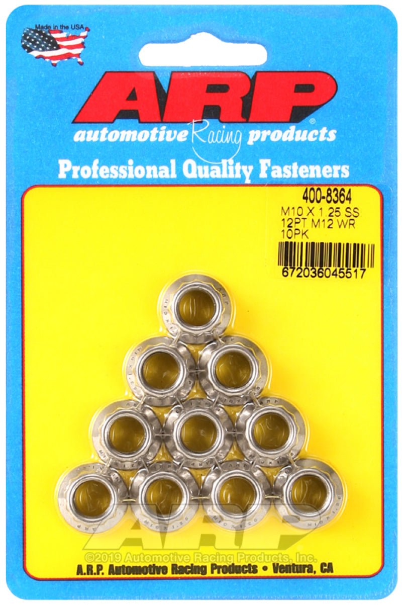 ARP M10 x 1.25 SS 12pt Nut Kit (10/pkg) - Eastern Shore Retros