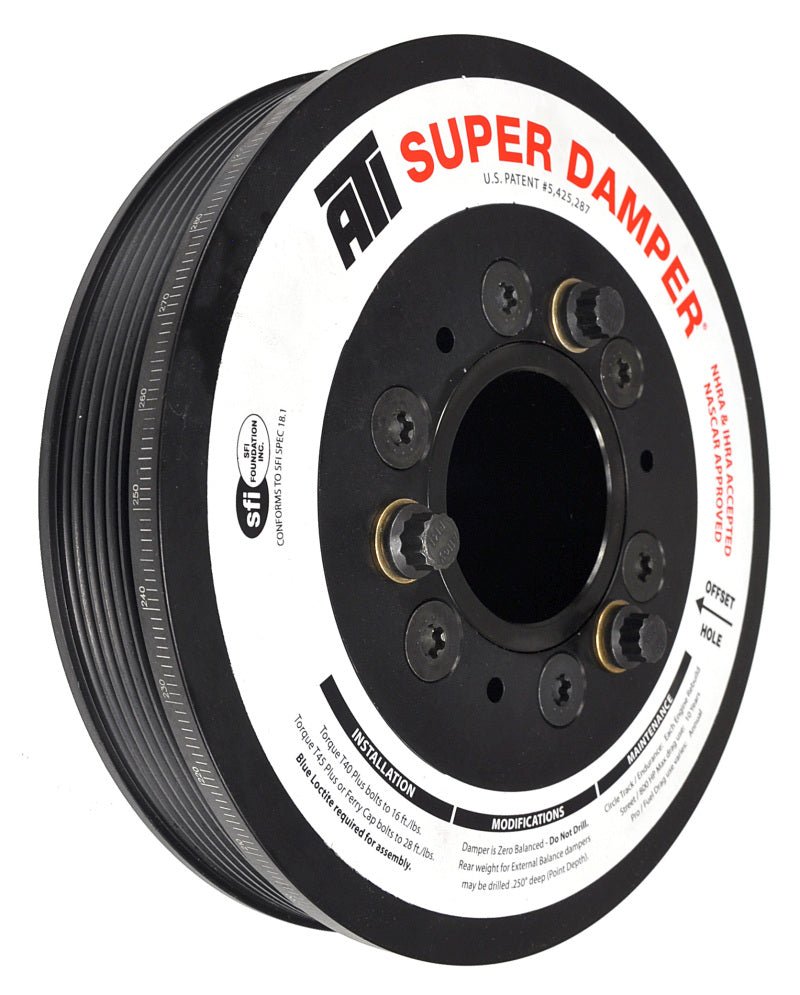 ATI Damper - 7.48in - Alum LW - 6 Grv - LS1/LS2 - F & V Body - No A/C - 3 Ring - Eastern Shore Retros