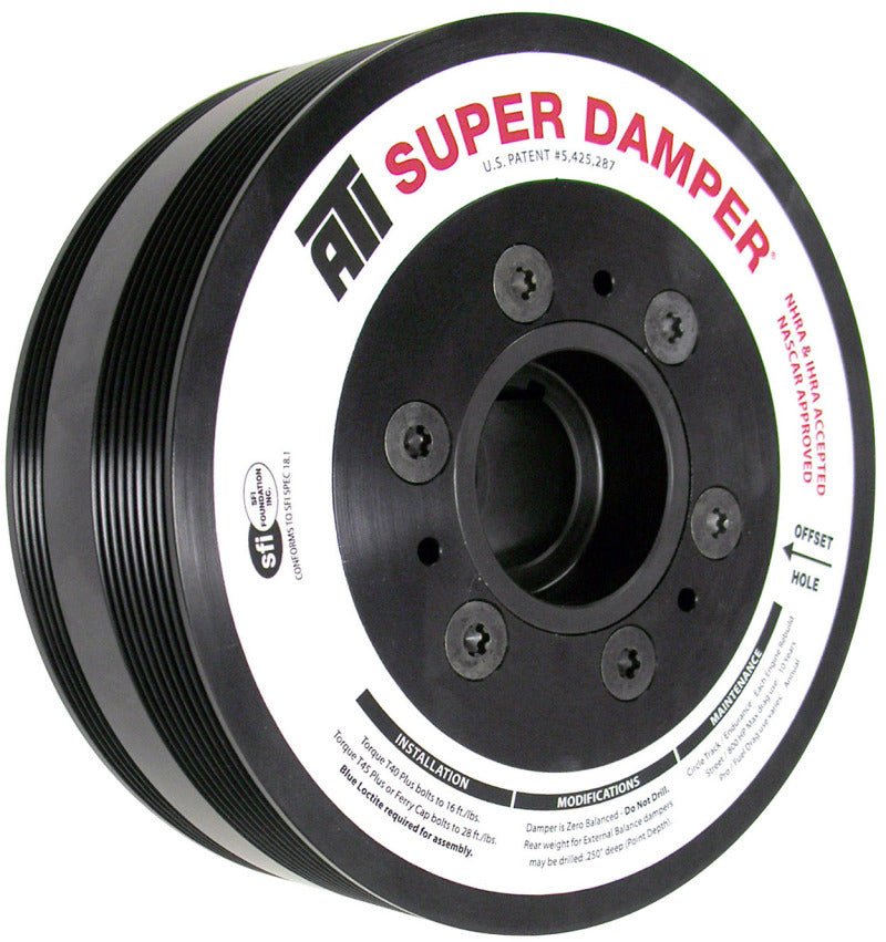 ATI Damper - 7.65in - Alum - 8 & 4 Grv - LS7 - Y Body Corvette - Gen 5 Z28 - LS3 - OEM Size - 2 Ring - Eastern Shore Retros