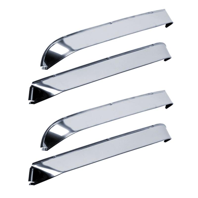 AVS 87-91 Ford LTD Crown Victoria Ventshade Front & Rear Window Deflectors 4pc - Stainless - Eastern Shore Retros