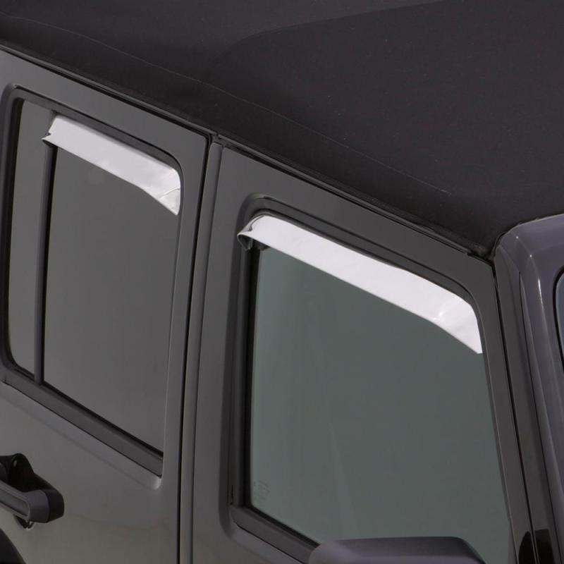 AVS 87-98 Ford F-250 Super Duty Ventshade Front & Rear Window Deflectors 4pc - Stainless - Eastern Shore Retros