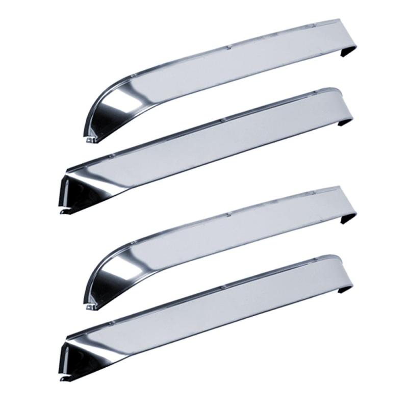 AVS 87-98 Ford F-250 Super Duty Ventshade Front & Rear Window Deflectors 4pc - Stainless - Eastern Shore Retros