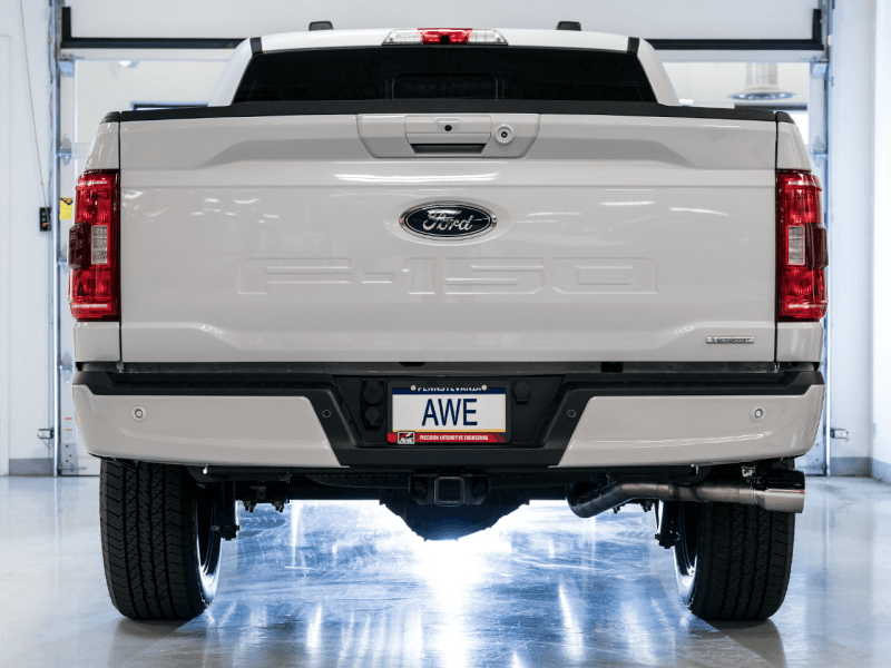 AWE 0FG 21+ Ford F150 Dual Side Exit Cat-Back Exhaust- 4.5in Chrome Silver Tips - Eastern Shore Retros