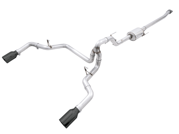 AWE 0FG 21+ Ford F150 Dual Split Rear Cat-Back Exhaust- 5in Diamond Black Tips - Eastern Shore Retros