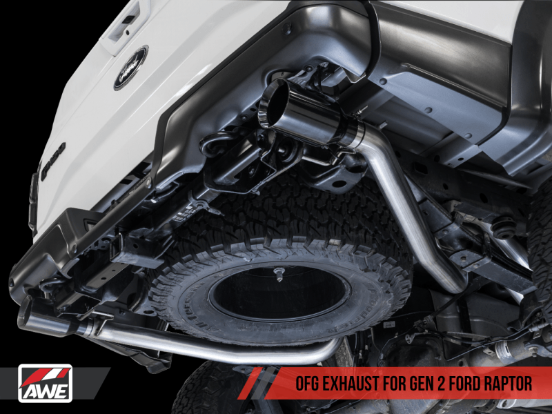 AWE Tuning 2017+ Ford Raptor 0 FG Performance Exhaust System - w/ Diamond Black Tips - Eastern Shore Retros