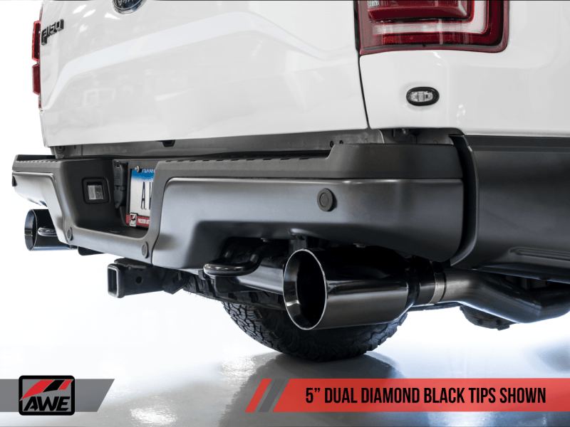 AWE Tuning 2017+ Ford Raptor 0 FG Performance Exhaust System - w/ Diamond Black Tips - Eastern Shore Retros