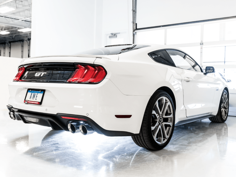 AWE Tuning 2018+ Ford Mustang GT (S550) Cat-back Exhaust - Touring Edition (Quad Chrome Silver Tips) - Eastern Shore Retros