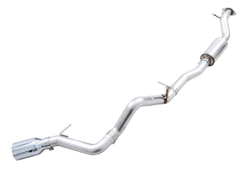 AWE Tuning 2021+ Ford Bronco 0FG Single Rear Exit Exhaust w/Chrome Silver Tip & Bash Guard - Eastern Shore Retros