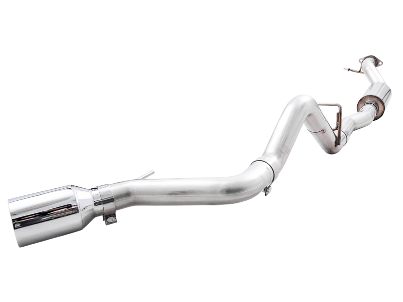 AWE Tuning 2021+ Ford Bronco 0FG Single Rear Exit Exhaust w/Chrome Silver Tip & Bash Guard - Eastern Shore Retros