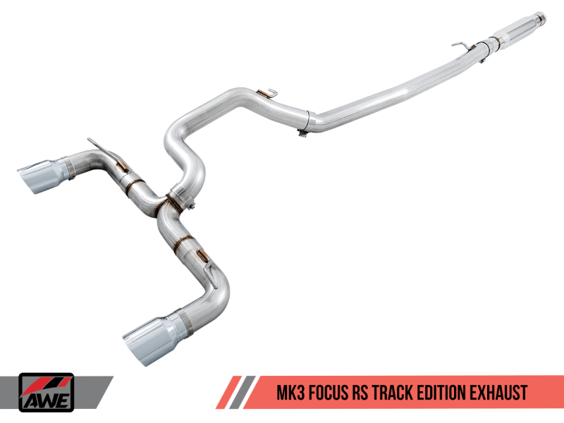 AWE Tuning Ford Focus RS Track Edition Cat-back Exhaust - Chrome Silver Tips - Eastern Shore Retros