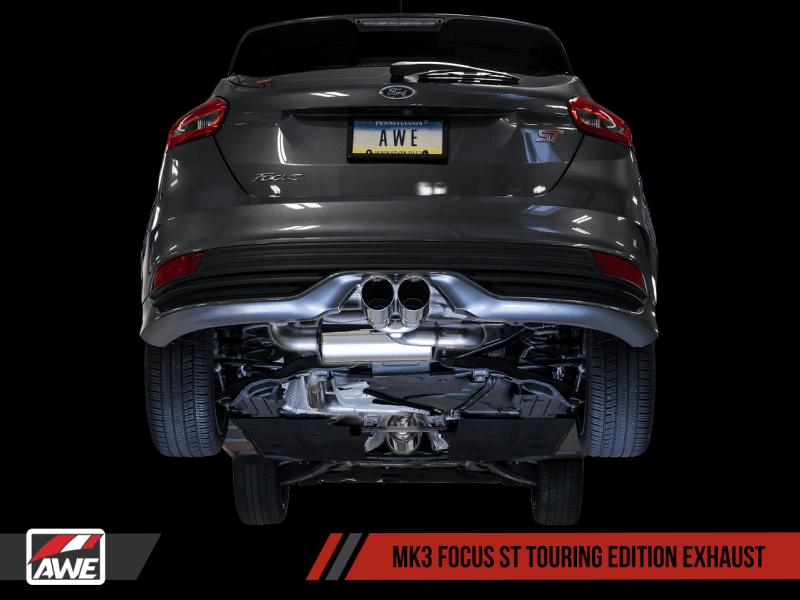 AWE Tuning Ford Focus ST Touring Edition Cat-back Exhaust - Non-Resonated - Chrome Silver Tips - Eastern Shore Retros