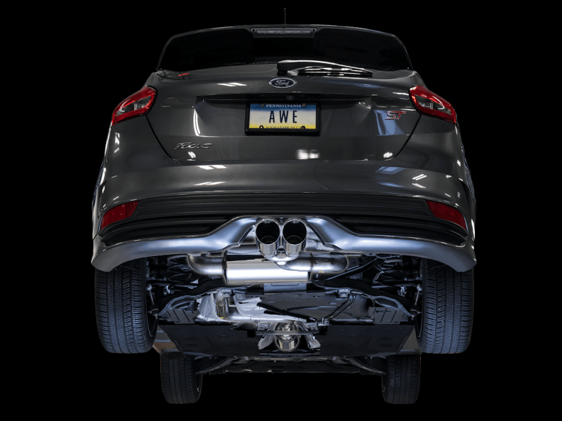 AWE Tuning Ford Focus ST Touring Edition Cat-back Exhaust - Resonated - Chrome Silver Tips - Eastern Shore Retros