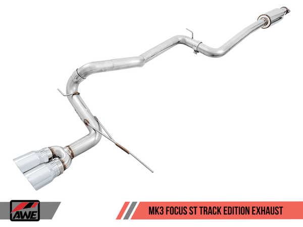 AWE Tuning Ford Focus ST Track Edition Cat-back Exhaust - Chrome Silver Tips - Eastern Shore Retros