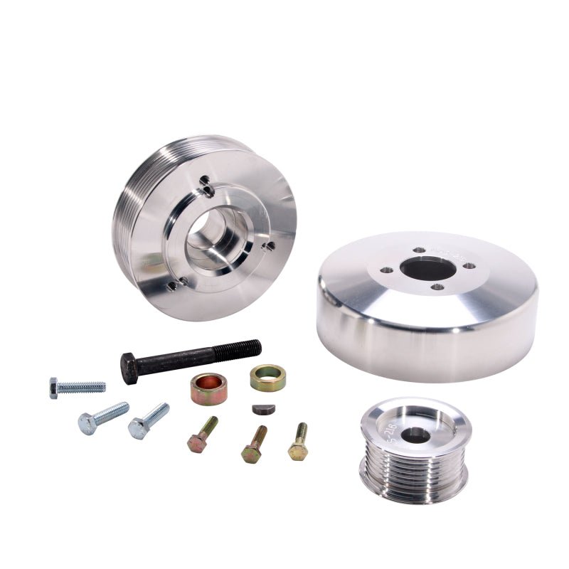 BBK 97-04 Ford F150 Expedition 4.6 5.4 Underdrive Pulley Kit - Lightweight CNC Billet Aluminum (3pc) - Eastern Shore Retros