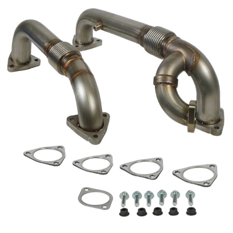 BD Diesel 08-10 Ford F-250/F-350/F-450/F-550 Powerstroke 6.4L Up Pipes Kit w/Manifold Set - Eastern Shore Retros