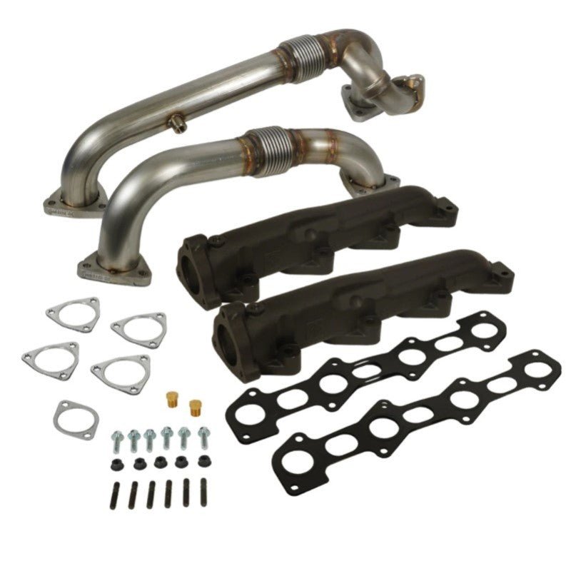 BD Diesel 08-10 Ford F-250/F-350/F-450/F-550 Powerstroke 6.4L Up Pipes Kit w/Manifold Set - Eastern Shore Retros