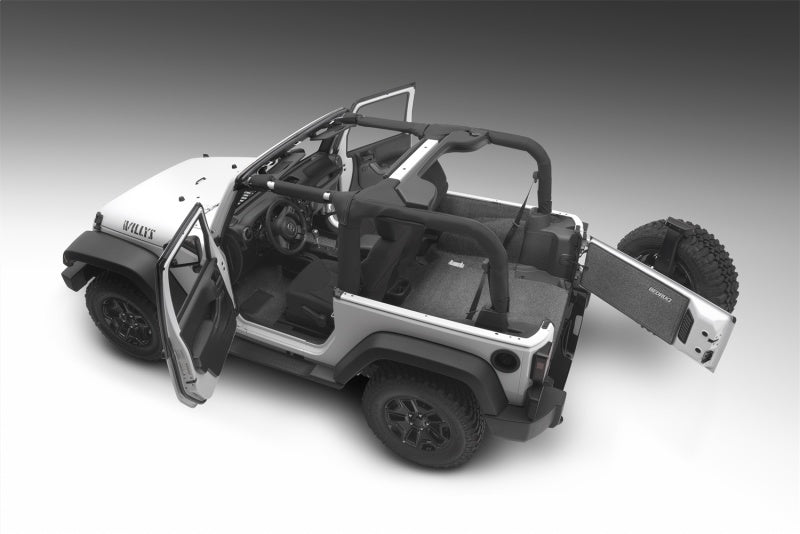BedRug 07-10 Jeep JK 2Dr Rear 5pc Cargo Kit (Incl Tailgate & Tub Liner) - Eastern Shore Retros