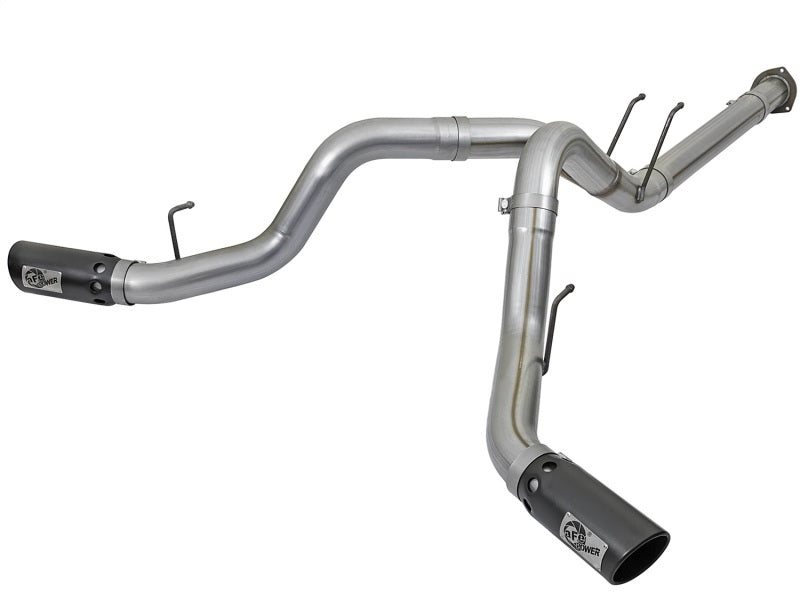 aFe Large Bore-HD 4in 409 Stainless Steel DPF-Back Exhaust w/Black Tip 2017 Ford Diesel V8 6.7L (td)