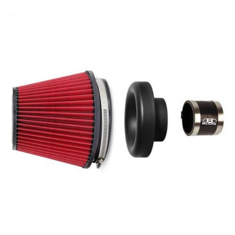 BLOX Racing Performance Filter Kit w/ 3.5inch Velocity Stack Red Filter and 3.5inch Silicone Hose - Eastern Shore Retros