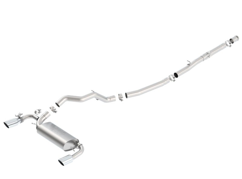 Borla 16-17 Ford Focus RS 2.3L MT Round Angle-Cut Tips Split Rear Exit ATAK Catback Exhaust - Eastern Shore Retros