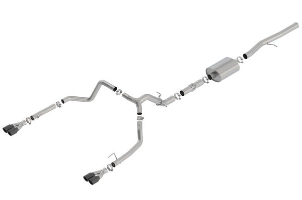 Borla 19 Chevrolet Silverado/GMC Sierra 1500 6.2L SS ATAK Catback Exhaust - Black Chrome Tips - Eastern Shore Retros