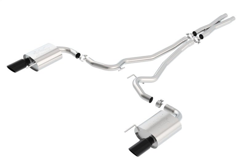 Borla Atak S Cat-Back 15-17 Ford Mustang GT 5.0L V8 MT/AT 2.5in pipe 4in tip (Black Chrome) - Eastern Shore Retros